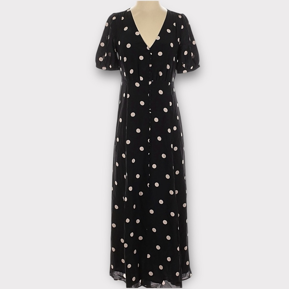 Sézane Robe Sollie Black Polka Dot Ecru FR 34 / US 2 - Picture 11 of 16